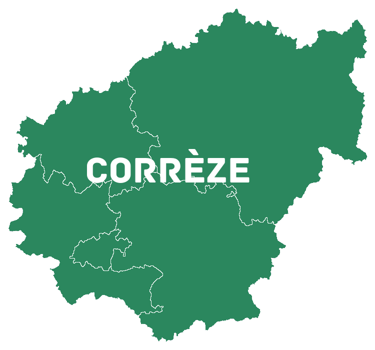 Carte des circonscriptions de la Corrèze
