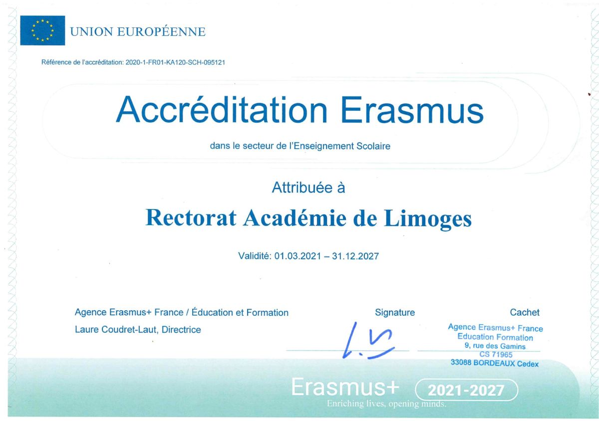 Accréditation Erasmus+ enseignement scolaire