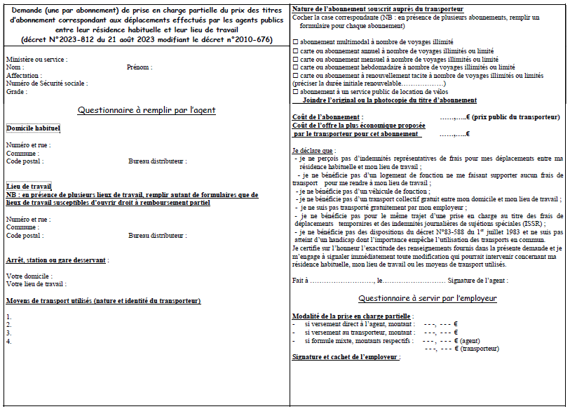 Demande de remboursement