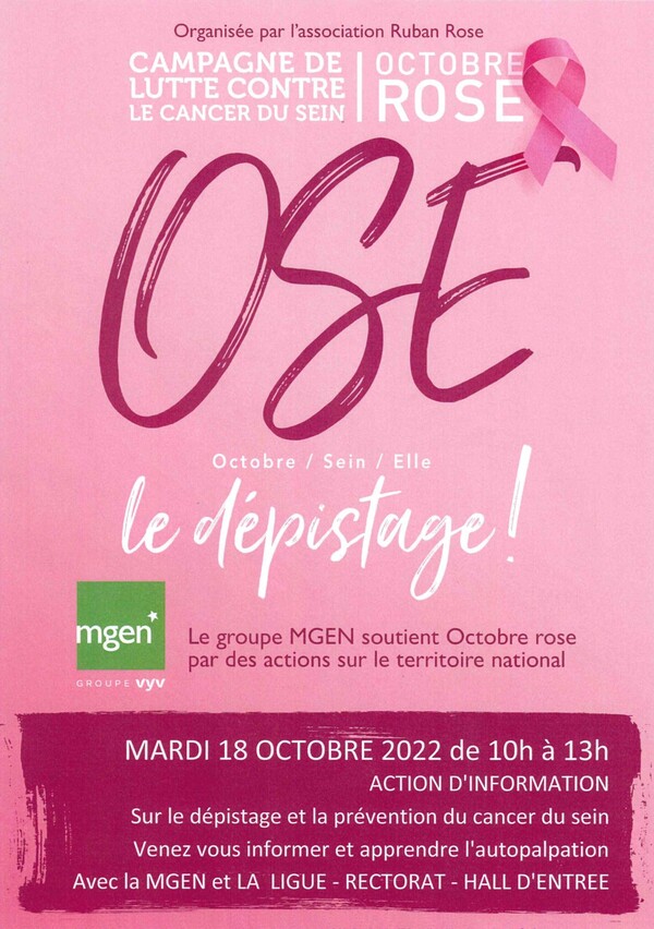 Affiche Octobre Rose MGEN